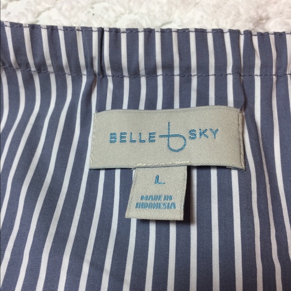 Belle Sky gray/Blue Striped Off Shoulder Blouse - Picture 2 of 6